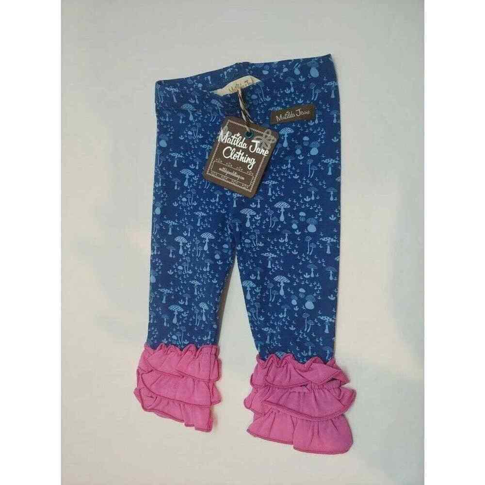 New Matilda Jane In My Element Ruffle Legging 3-6 months Make Believe Blue Pink - Picture 2 of 6